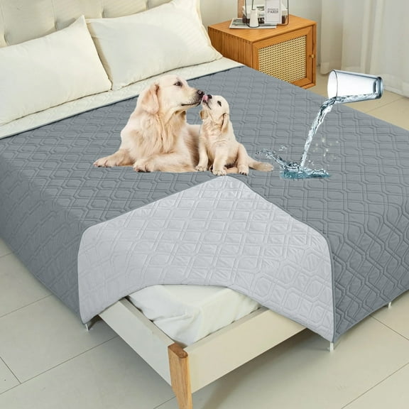 Sanmadrola Couch Cover for Sofa Bed Furniture Mattress Protector Waterproof Reversible Dog Bed Cover Pet Blanket Gray
