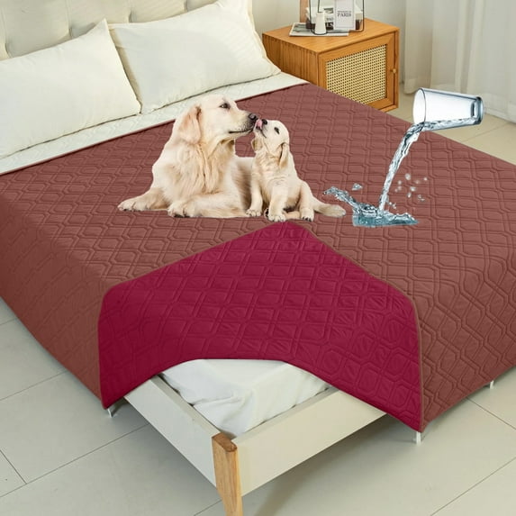 Sanmadrola Couch Cover for Sofa Bed Furniture Mattress Protector Waterproof Reversible Dog Bed Cover Pet Blanket