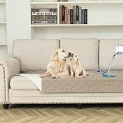 Sanmadrola Couch Cover for Sofa Bed Furniture Waterproof Reversible Dog Bed Cover Pet Blanket Khaki