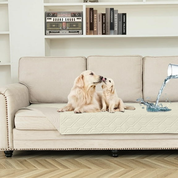 Sanmadrola Couch Cover for Sofa Bed Furniture Waterproof Reversible Dog Bed Cover Pet Blanket