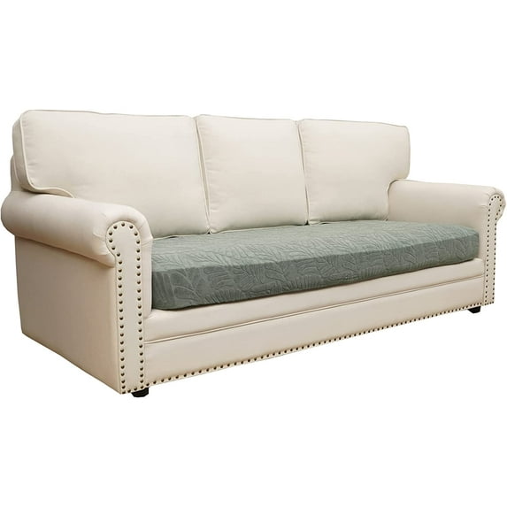 Sanmadrola Couch Covers Sectional Couch Covers for L Shaped Chaise Lounge Stretch 3 Cushion Couch Sofa Slipcovers for Dogs Pet 2 Cushion Seat Leather L Shape Furniture Protector,Green Leave