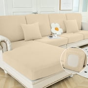 Sanmadrola Couch Covers Sofa Cushion Cover Slipcovers Wear-Resistant Universal Stretch Anti-Slip Sectional L Shape Sofa Covers, Chaise Lounge Sofa Slipcover