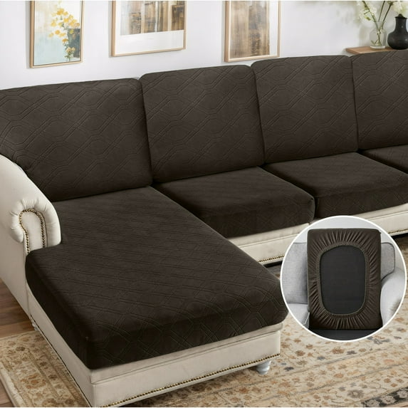 Sanmadrola Couch Covers Sofa Cushion Cover Slipcovers Wear-Resistant Universal Stretch Anti-Slip Sectional L Shape Sofa Covers, Chaise Lounge Sofa Slipcover