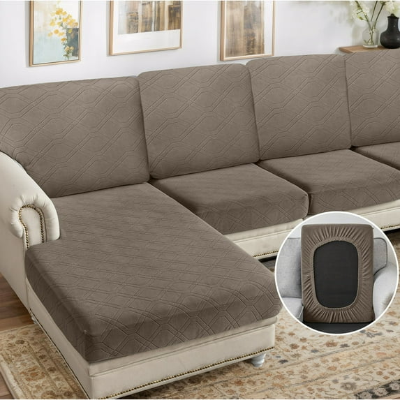 Sanmadrola Couch Covers Sofa Cushion Cover Slipcovers Wear-Resistant Universal Stretch Anti-Slip Sectional L Shape Sofa Covers, Chaise Lounge Sofa Slipcover