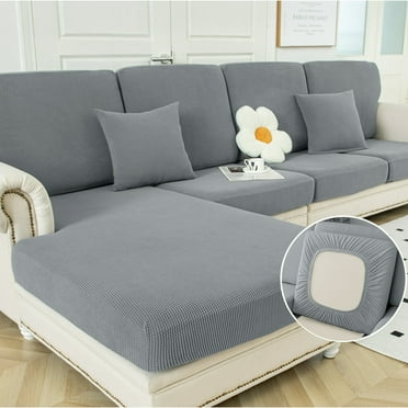 Sanmadrola Couch Covers Sofa Cushion Cover Slipcovers Wear-Resistant Universal Stretch Anti-Slip Sectional L Shape Sofa Covers, Chaise Lounge Sofa Slipcover