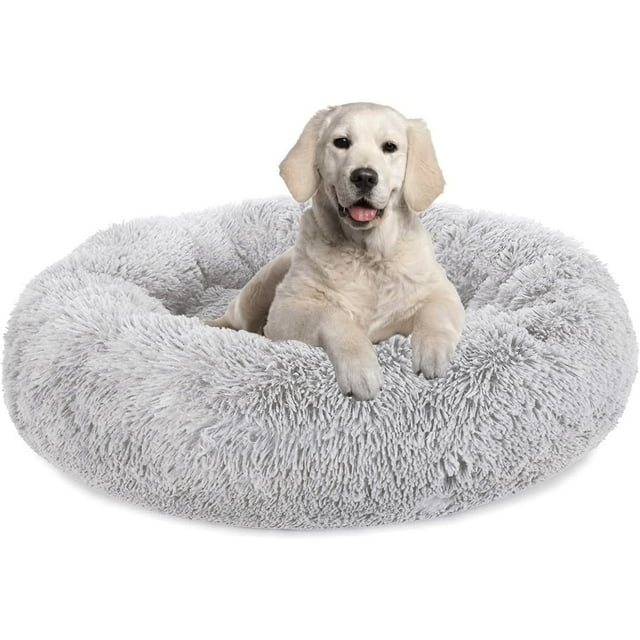 Sanmadrola Medium Dog Bed, 30in Cushioned Donut Cuddler, AntiAnxiety