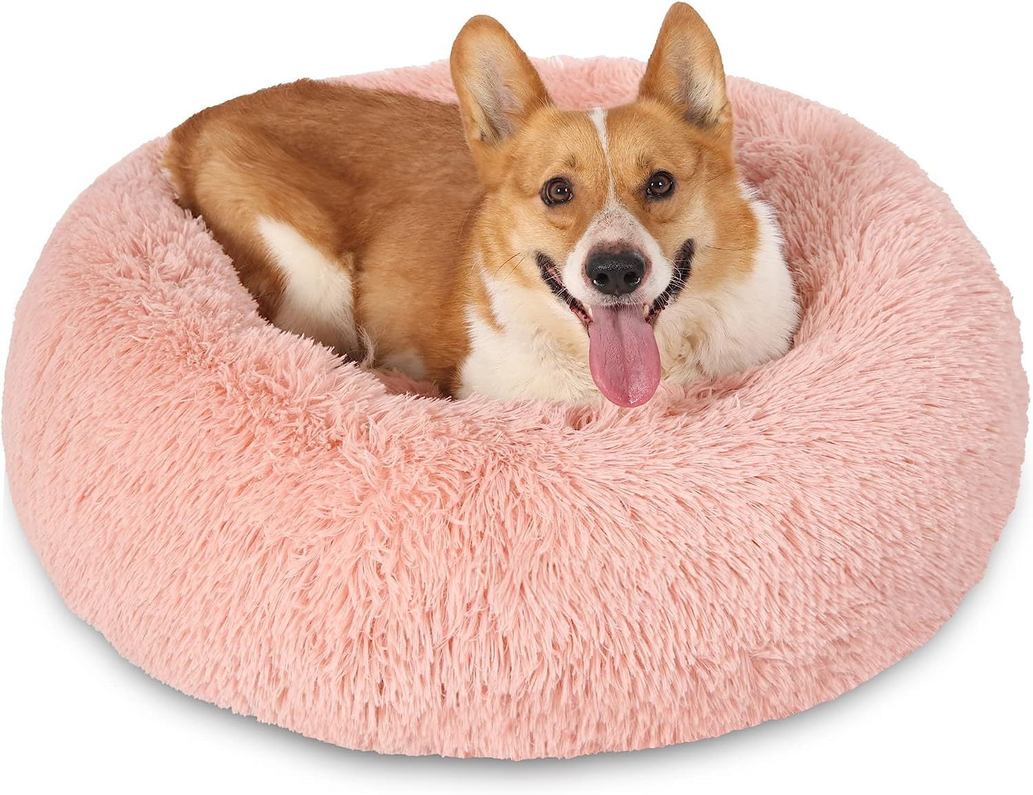 Sanmadrola 30in Calming Dog Bed, Washable, Soft, Donut Cuddler, Anti