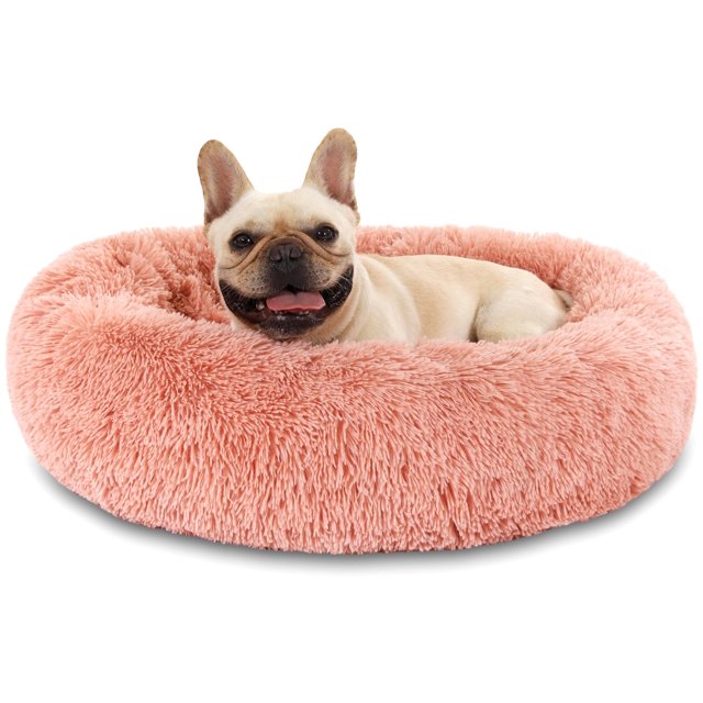 Sanmadrola Small Dog Bed, Donut Cuddler, Washable, Comfortable, AntiAnxiety, Fits up to 25 lbs