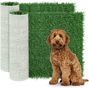 Sanmadrola Dog Pee Pads Puppy Pet Pad Artificial Dog Grass Pad Training Pads for Dogs Potty Pee Tray Fake Grass Mat Reusable for Indoor and Outdoor Washable 18x22 inch 2 Pack Standard Size