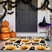 Sanmadrola Doormat Halloween Decoration Indoor Outdoor Fall Decoration Floor Door Mat Welcome Doormat Indoor Outdoor Entrance Floor Mat Non Slip Autumn Halloween Decor Mats 24x36