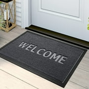 Sanmadrola Doormat Outdoor Welcome Mat Front Door Mat 24''x36'' Floor Mats Indoor Doormat Rubber Backing Non Slip Heavy Duty Mats for Patio Entrance Gray