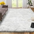 thumbnail image 1 of Sanmadrola Faux Sheepskin Area Rugs Fluffy Shaggy Rug Ultra Soft Faux Fur Carpets Rug Fluffy Washable Rug for Bedroom, Nursery Room,Luxury Living Room Decor White 4x6 Ft, 1 of 8