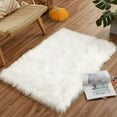 thumbnail image 1 of Sanmadrola Faux Sheepskin Area Rugs Fluffy Shaggy Rug Ultra Soft Faux Fur Carpets Rug Fluffy Washable Rug for Bedroom, Nursery Room,Luxury Living Room Decor White 2x3 Ft, 1 of 8