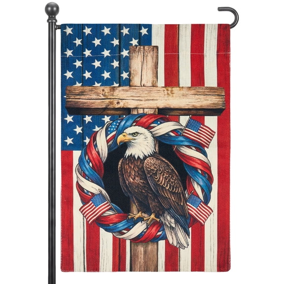 SANMADROLA Patriotic Garden Flag - 12x18 Inch Double Sided Outdoor Decoration, 4th of July American Flag for Yard, Porch, Wall & Indoor Home Decor