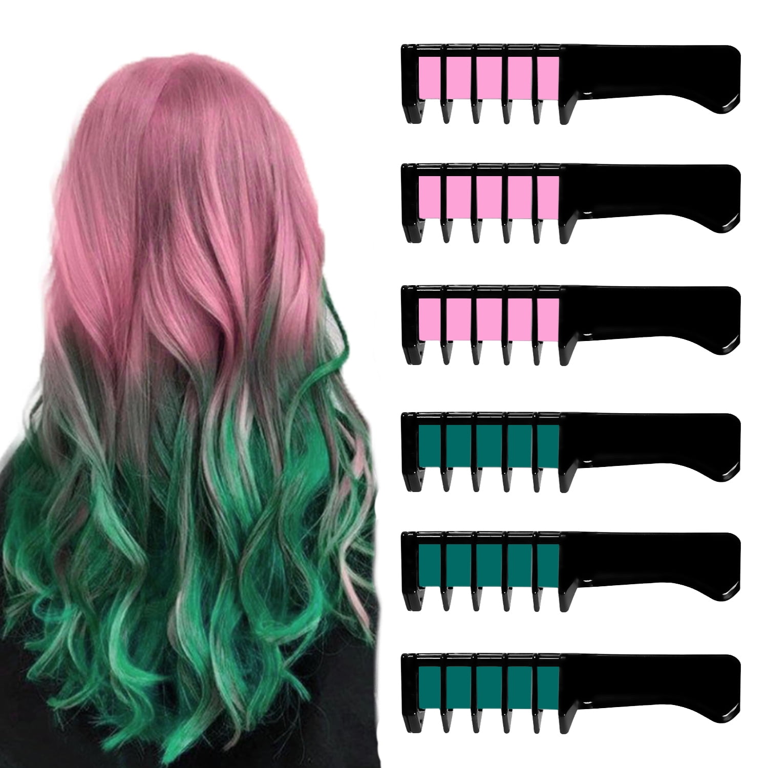 Sanmadrola Hair Chalk Comb for Girls Washable Temporary DIY Hair Color Dye Chalk for Kids Cosplay, Christmas Gifts, 12 Colors, Size: Set 9