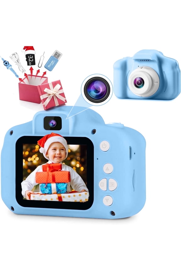 Kids Camera Toys for Boys Girls 3-6 Years Kids Selfie Camera Toddler Girl Boy Gift for Christmas Children Camera Portable Birthday Gift for Kids 3-9 Year Blue 1080HD Digital Video