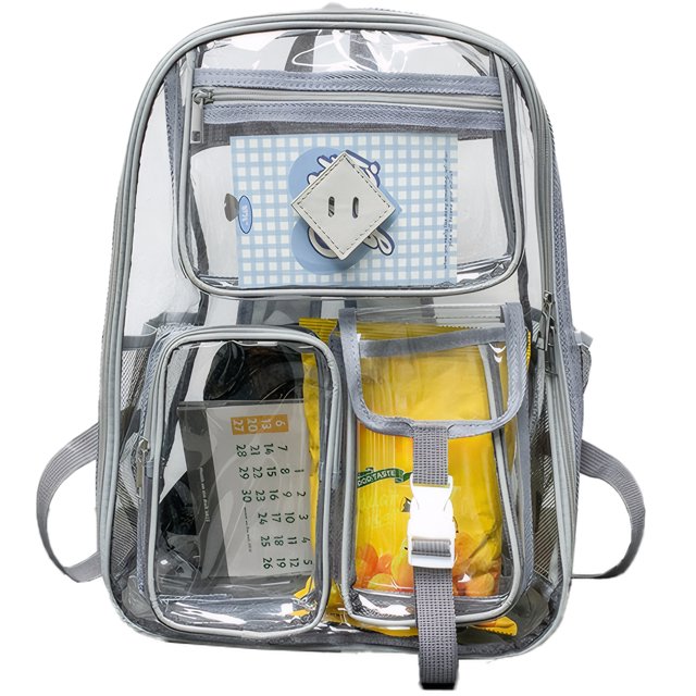 Sanmadrola Large Clear PVC Backpack, Heavy Duty, StadiumApproved