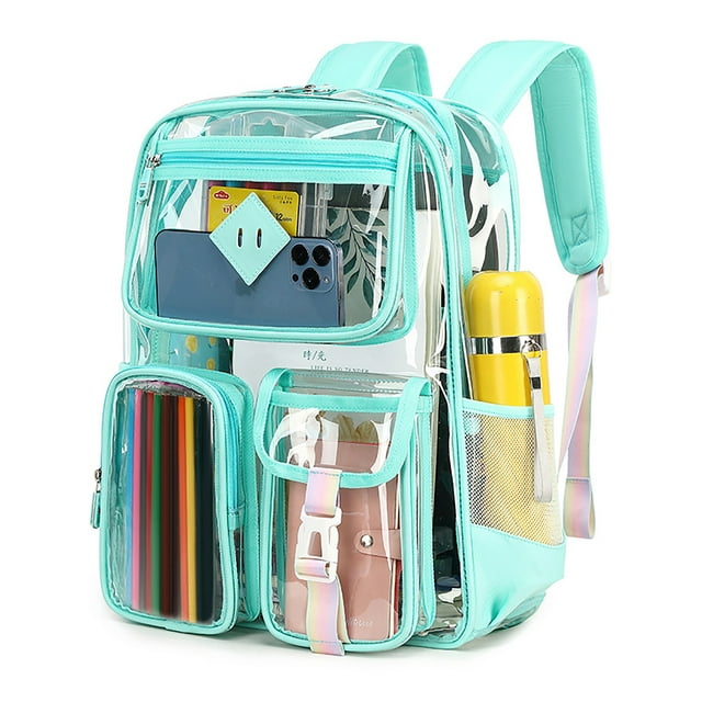 Sanmadrola Large Clear Backpack Heavy Duty Stadium Approved Girls