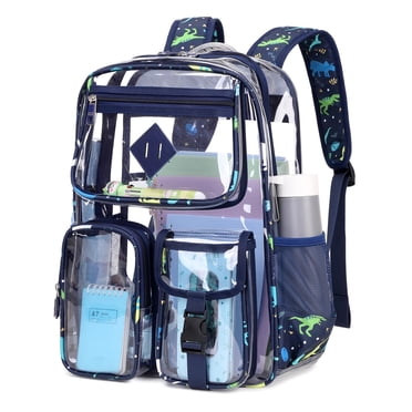 BLUEFAIRY Clear Mermaid Backpack For Girls School Book Bag Stadium Approved Large