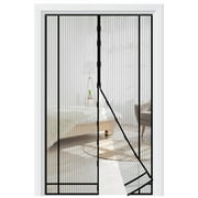 Sanmadrola Magnetic Screen Door Instant Mesh Curtain Self Sealing Magnets Curtain Works With Pets, Sliding Door, Front Doors Tailorable Curtain 39x86, Black