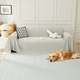 thumbnail image 1 of Sanmadrola Sofa Cover Non Slip Couch Cover for 3 Cushion Couch Machine Washable Furniture Protector for Dogs Pet Chenille Throw Slipcover Blanket for Living Room (Off White, 91"x134"), 1 of 9