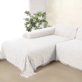 thumbnail image 1 of Sanmadrola Couch Cover for 2 Seat Sofa Slipcovers Cover Cotton Knit Cushion Couch Furniture Pet Protector Stylish Throws for Sectional Couch Sofa-2 Seater Geometrical 71''x 118''White 1 Piece, 1 of 8