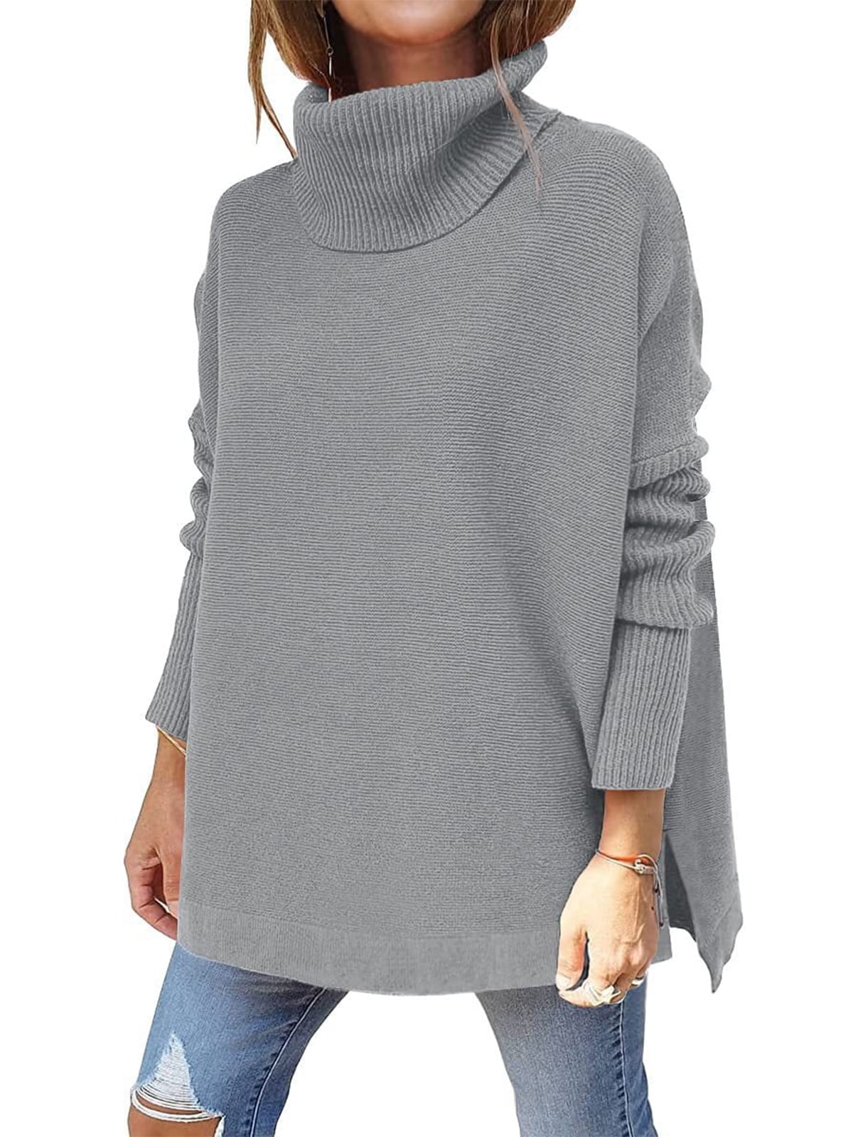 Sanmadrola Oversized Turtleneck Sweaters for Women 2023 Fall Winter ...