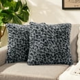 thumbnail image 1 of Sanmadrola Decorative Throw Pillow Covers 18x18 Plush Leopard Faux Rabbit Fur Cozy Super Soft Luxury Set of 2 Throw Pillow Cover for Christmas Sofa Couch Bed Living Room Home Decor, 1 of 8