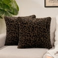 thumbnail image 1 of Sanmadrola Pillow Covers 18x18 Plush Leopard Throw Pillow Cover Faux Rabbit Fur Cozy Super Soft Decorative Throw Pillows for Couch Bed and Home Decor, 2 Pack, 1 of 8