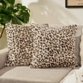 thumbnail image 1 of Sanmadrola Decorative Throw Pillow Covers 18x18 Plush Leopard Faux Rabbit Fur Cozy Super Soft Luxury Set of 2 Throw Pillow Cover for Christmas Sofa Couch Bed Living Room Home Decor, 1 of 8