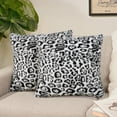 thumbnail image 1 of Sanmadrola Pillow Covers 18x18 Plush Leopard Throw Pillow Cover Faux Rabbit Fur Cozy Super Soft Decorative Throw Pillows for Couch Bed and Home Decor, 2 Pack, 1 of 8