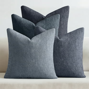 Sanmadrola Pillow Covers 18x18 Set of 4 Chenille Throw Pillow Cover with Elegant Design Soft and Luxurious Decorative Throw Pillows for Couch Bed and Home Decor