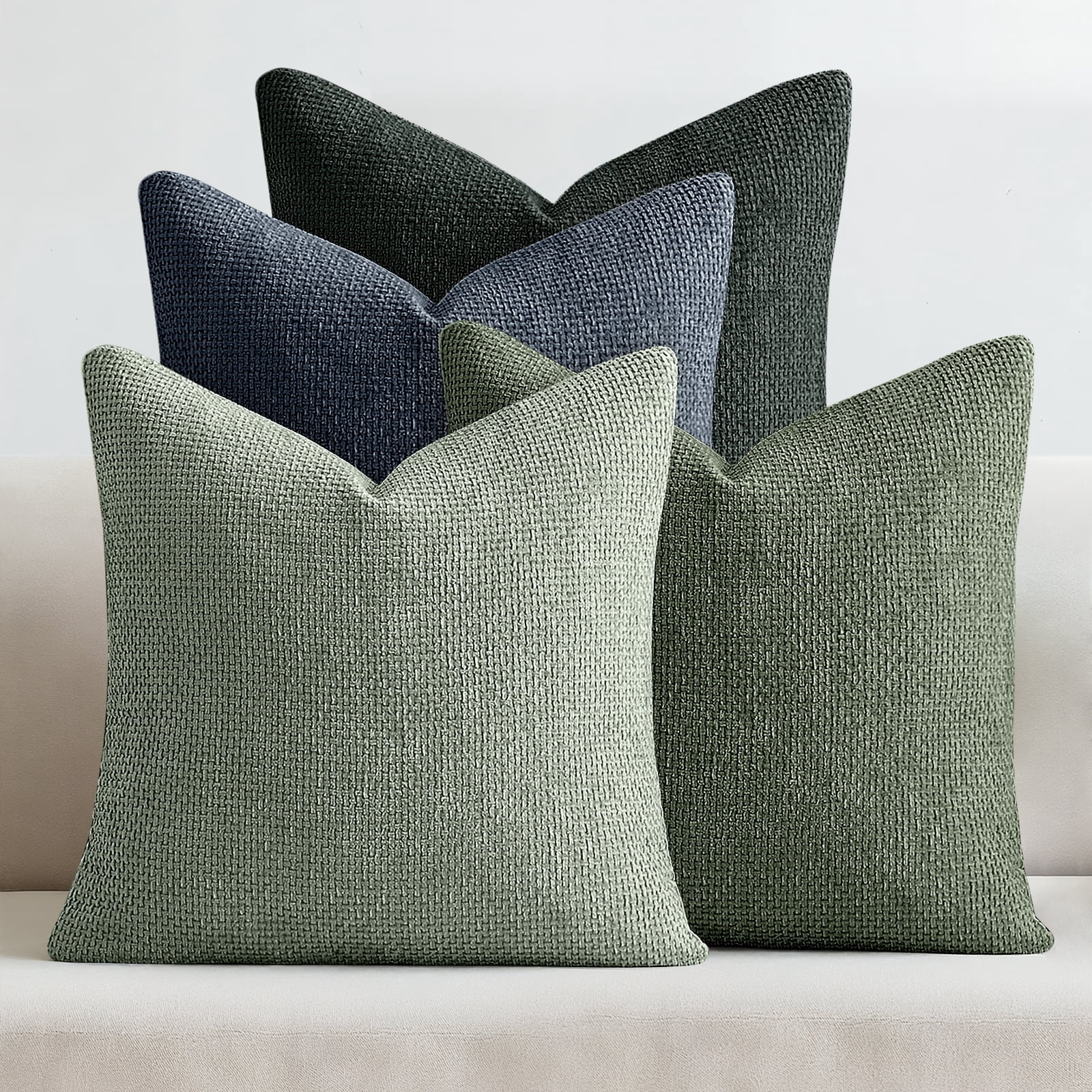 Sanmadrola Pillow Covers 18x18 Set of 4 Chenille Throw Pillow Cover with Elegant Design Soft and Luxurious Decorative Throw Pillows for Couch Bed and Home Decor