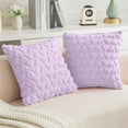 thumbnail image 1 of Sanmadrola Pillow Covers 2 Pack Heart Love Cute Decorative Throw Pillow Covers 20X20 Soft Plush Faux Fur Wool Pillow Covers for Couch Sofa Home Valentines Day Purple, 1 of 6