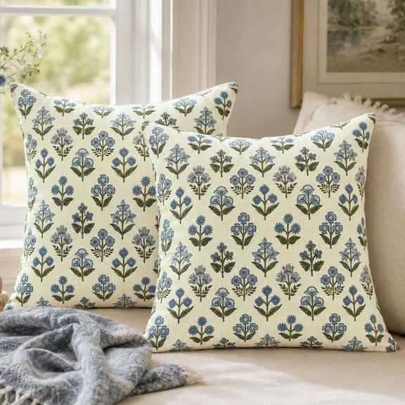 Sanmadrola Spring Pillow Covers 18x18 Outdoor Pillow Cover Springtime Farmhouse Decorative Throw Pillow Covers Garden for Patio Couch Garden Sofa Home Decor