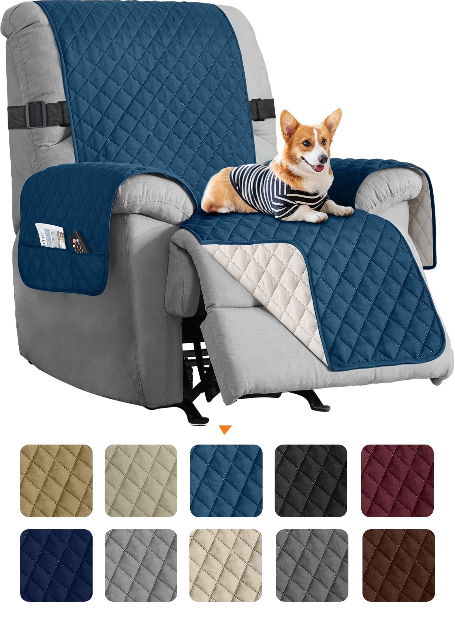 Sanmadrola Recliner Chair Cover Reversible Small Recliner Slipcover for ...