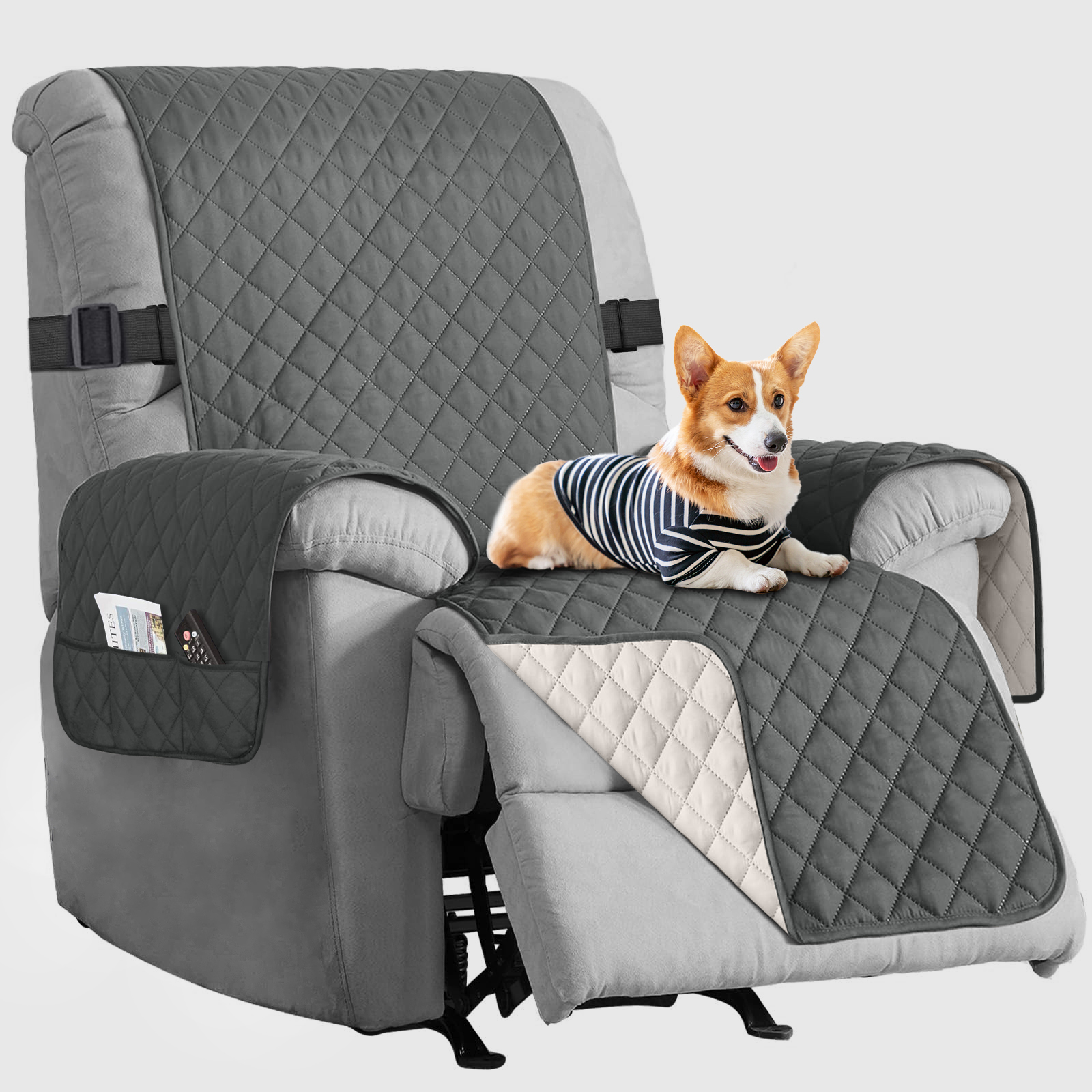 TAOCOCO Recliner Sofa Cover, Washable Couch Cover for 3 Seat Recliner