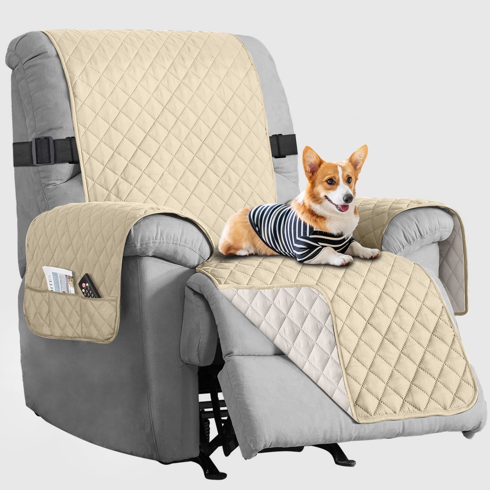 Sanmadrola Recliner Chair Cover Reversible Small Recliner Slipcover for