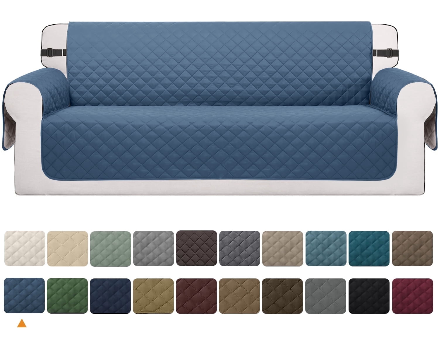 Sanmadrola Reversible Sofa Cover Machine Washable Couch Cover Water Resistant Slipcover Non Slip Furniture Protector for Dogs, Children, Pets, Oversized Sofa, Aegean blue
