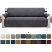 Sanmadrola Reversible Sofa Cover Machine Washable Couch Cover Water Resistant Slipcover Non Slip Furniture Protector for Dogs, Children, Pets, Oversized Sofa, Gray