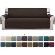 Sanmadrola Reversible Sofa Cover Machine Washable Couch Cover Water Resistant Slipcover Non Slip Furniture Protector for Dogs, Children, Pets, Oversized Sofa, Brown