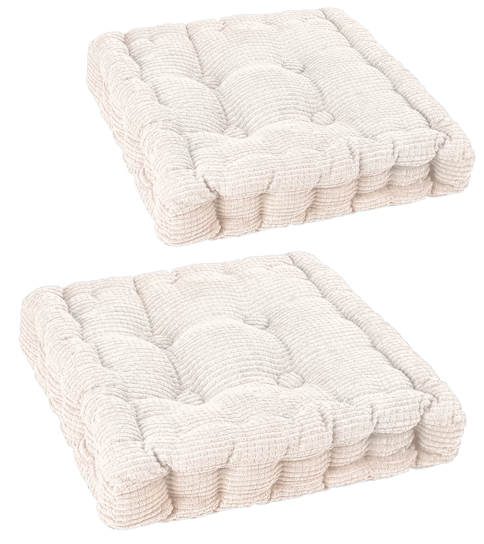 Sanmadrola Floor Pillow Cushion for Adults Set of 2, Chair Cushions Outdoor Indoor with String Chair Room Tatami Sofa,Beige
