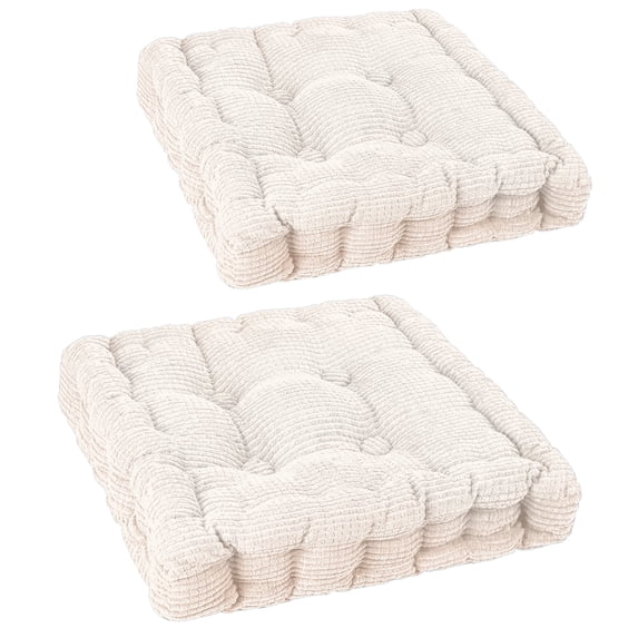 Sanmadrola Floor Pillow Cushion for Adults Set of 2, Chair Cushions Outdoor Indoor with String Chair Room Tatami Sofa,Beige