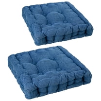 Sanmadrola Floor Pillow Cushion for Adults Set of 2, Meditation or Yoga Chair Cushions Outdoor Indoor with String, Blue