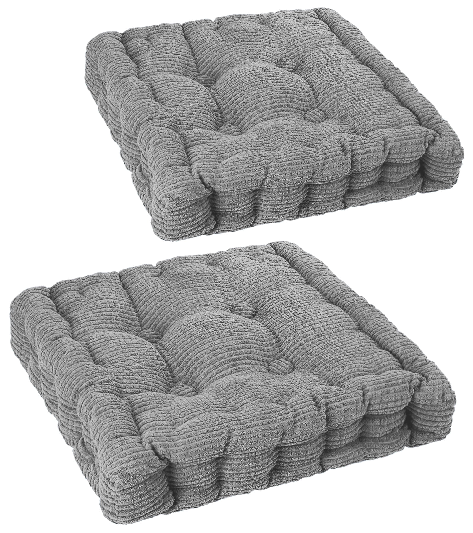 Sanmadrola Floor Pillow Cushion for Adults Set of 2, Chair Cushions Outdoor Indoor with String Chair Room Tatami Sofa,Gray