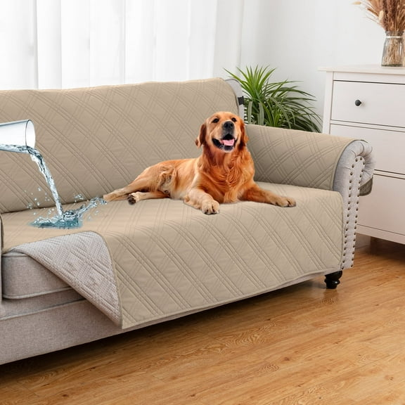 Sanmadrola Sofa Couch Cover 100% Waterproof Sofa Cover Machine Washable Couch Cover Non Slip Furniture Protector Slipcover for Dogs, Children, Pets, Sofa Size