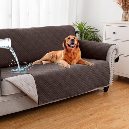 Sanmadrola Waterproof Stretch Polyester Sofa Slipcover, Dark Gray