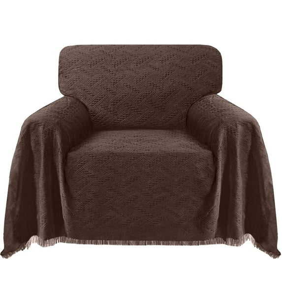 Sanmadrola Sofa Cover, Couch Covers for 1 Cushion Couch Sofa, Sectional Couch Covers for L Shaped Couch Cover, Living Room Sofa Throws Sofa Slipcovers for Pets, Kids (71"x 91",Chair, Coffee Brown)