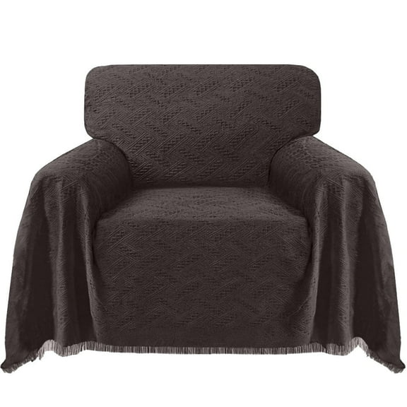 Sanmadrola Sofa Cover, Couch Covers for 1 Cushion Couch Sofa, Sectional Couch Covers for L Shaped Couch Cover, Living Room Sofa Throws Sofa Slipcovers for Pets, Kids (71"x 91",Chair, Chocolate)