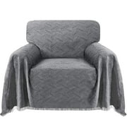 Sanmadrola Sofa Cover, Couch Covers for 1 Cushion Couch Sofa, Sectional Couch Covers for L Shaped Couch Cover, Living Room Sofa Throws Sofa Slipcovers for Pets, Kids (71"x 91",Chair, Grey)